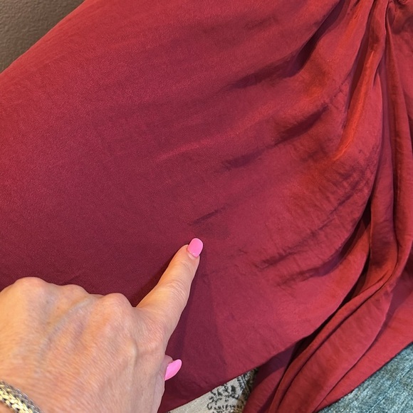 Intimately FREE PEOPLE Another Round bodysuit blouse smocked square neck wine Sm - Picture 16 of 16